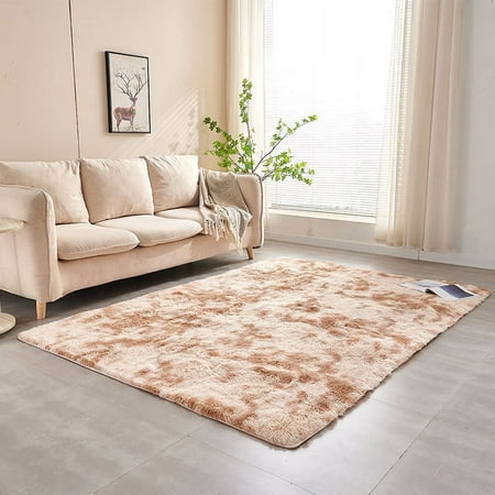 

Nvzi Solid Color Plush Table Runner Faux Sheepskin Decorative Shaggy Dresser Scarf Not-Slip Desk Pad Luxury False Fur Dresser Tablecloth-Tie dye brown 100x160cm(39.37x62.99inch)