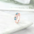 thumbnail image 4 of Gem Stone King 18K Rose Gold Plated Silver Engagement Ring Oval Zircon and Moissanite (1.37 Cttw) (Size 9), 4 of 5