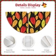 thumbnail image 3 of Xecao Autumn With Leaves Pattern Christmas Tree Skirt Round Xmas Tree Mat Base Cover for Holiday Home Decorations-36", 3 of 6