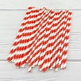 thumbnail image 4 of YAOSHENG Pailles à Boire en Papier, Lot de 100, Pailles en Papier Rayées Rouges pour Fournitures de Fête, Anniversaire, Mariage, Shower de Mariée/bébé, Jus, Shakes, Smoothies, Cocktail (Rouge), 4 of 7