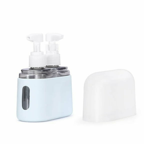 2-in-1 Mini Shampoo Dispenser,Travel Essentials for Women Toiletries,Essential Oil Lotion Soap for Bathroom Vanity Pump Bottle,100ml Portable Travel Sized Bottles for Outdoor