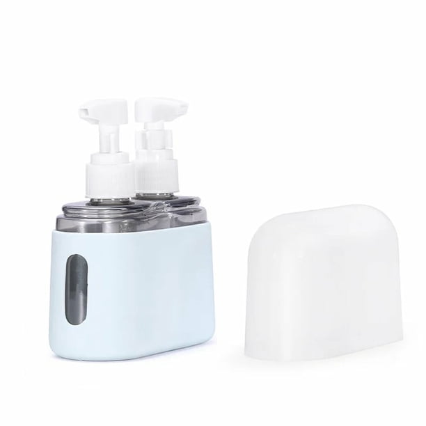 Botella de spray de plástico transparente de tamaño de viaje para champú y acondicionador, juego portátil, mini dispensador de champú, juego de botellas de viaje portátiles, botella de viaje