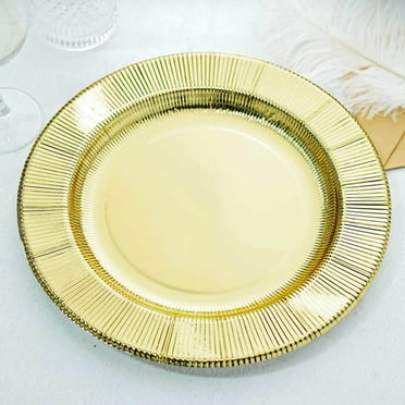 Efavormart 25 Pack | Royal Blue Sunray 8" Dessert Appetizer Paper Plates, Disposable Party Plates - 350 GSM