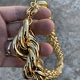 thumbnail image 5 of Huge Mens 14k Gold Plated Chain Hollow Rope 30MM Wide x 30" Inch Hip Hop Dookie Big Rapper Necklace, 5 of 9