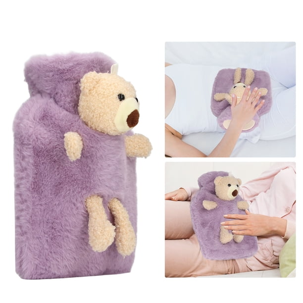 Bolsa De Agua Caliente, Linda Funda De Animal De Peluche Con Diseño De Oso De Peluche, Bolsa De Agua Tibia De Dibujos Animados De 1000 Ml, Para Aliviar La Artritis Y Los
