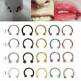 thumbnail image 3 of HOOUN 10PCS Stainless Steel Horseshoe Bar Lip Nose Septum Ear Ring Stud Piercing-Ball-Gold-16g (1.2 mm)-6 mm, 3 of 5