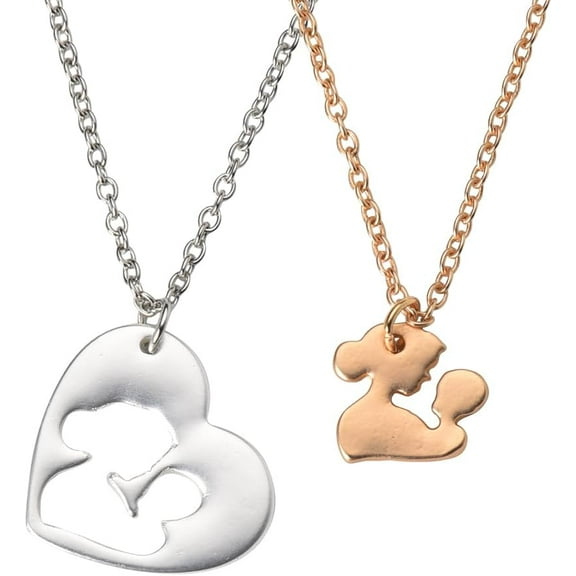 Mothers Day Gifts for Mom from Daughter Matching Mother Daughter Necklace Set for 2 Mother Mom Birthday Christmas Gifts for Daughter Graduation Gift for Women Mom Daughter Heart Pendant Necklaces