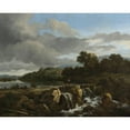 thumbnail image 3 of Jacob van Ruisdael 24x20 Black Modern Framed Museum Art Print Titled - Landscape with Cascade (1670-1675), 3 of 5