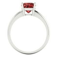 thumbnail image 4 of 2 ctw Solitaire Anniversary Ring for Women | Cushion Cut Natural Garnet | Hyperallergenic Solid 18K White Gold, 4 of 5