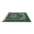 thumbnail image 2 of Ahgly Company Machine Washable Indoor Rectangle Persian Turquoise Blue Traditional Area Rugs, 6' x 9', 2 of 4