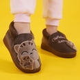 thumbnail image 3 of Dakaela Cute Animal House Slippers for Boys Girls Cat Warm Fuzzy House Shoes Closed Back Non Slip Bedroom Slide Shoes Coffee Size 10.5, 3 of 4