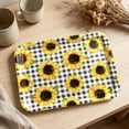thumbnail image 6 of Howayme Melamine Plastic Serving Tray, 12.9"x9.6" Large Shatterproof Decorative Food Tray for Restaurant, Parties, Kitchen & Outdoor Use, Checkered Sunflower Pattern, 6 of 6