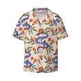 thumbnail image 2 of Lafuoo Snake Pattern Men's Cuban Collar Short Sleeve Shirt, Button-Down Resort Beach Pocket Shirt-X-Large, 2 of 7