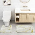 thumbnail image 2 of Bath Rugs Set 2Pcs Non-Slip Absorbent Soft Yellow Marbling Bathroom Floor Mats Toilet Decor, 2 of 5