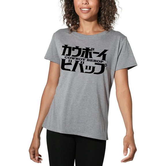 Cowboy Bebop Black Mono Logo Women's Loose T-Shirt, Athletic Heather, Large