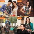 thumbnail image 4 of Pioneer Flower Floral Print Pattern Apron-Garden Aprons for Women with Pockets-Cotton Linen Waterproof Kitchen Cooking Gardening Aprons Adjustable for Kitchen,Cooking,BBQ and Salon 33x27 Inch, 4 of 7