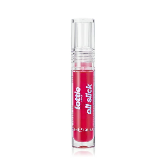 Lottie London Oil Slick, 100% Vegan Lip Oil, Strawberry Dreams, 0.12 fl oz