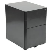Flash Furniture Warner Modern 3-Drawer Mobile Locking Filing Cabinet with Anti-Tilt Mechanism and Hanging Drawer for Legal & Letter Files, Black