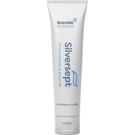 Silver-Sept Silver Skin and Wound Gel, 3 oz. Tube for Foot and Leg Ulcer Treatment, 1st and 2nd Degree Burn Care