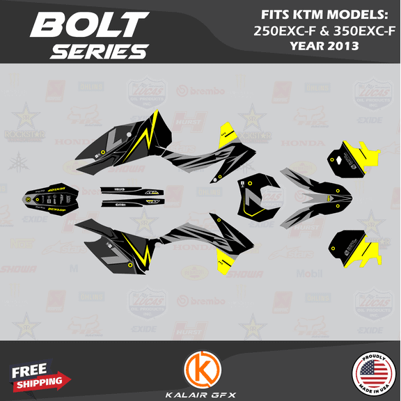 Kalair GFX Graphics Kit for Ktm 250EXC-F and 350EXC-F (2012-2013) Bolt Series