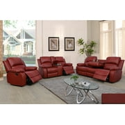 Pon Living Living Room Recliner Chair, Modern Red Leather Reclining Chair