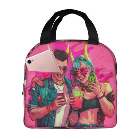 Insulated Lunch Bag for Women Men - Hip Hop People No.114 Leakproof Cooler Lunch Box for Women Men  Lunch Tote Bags for Work School Picnic Travel