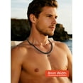 thumbnail image 3 of FaithHeart Men Necklace Black Stainless Steel Flat Box Link Chain Necklace, 8mm Width Box Chain Necklaces for Men Non Tarnish Hip Hop Chain Jewelry Gifts for Boyfriend Valentine's Day 18 Inches, 3 of 9