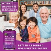 MULITTEA Calcium Magnesium Zinc Gummies with High Absorption Magnesium Glycinate 200mg