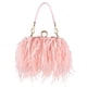 thumbnail image 1 of Bolso de mano Tessco para mujer, con plumas de avestruz, esponjosa, rosa, 1 of 6