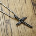 thumbnail image 4 of Pendentif Croix à Clous pour Hommes Colliers en Acier Inoxydable Punk Christian Prayer, 4 of 5