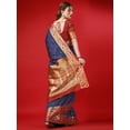 thumbnail image 5 of Ethnic Motifs Woven Design Zari Silk Blend Banarasi Saree - 22600262, 5 of 7