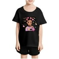 thumbnail image 2 of GA WEIHUA Girls Cute Graphic Tops Toddler Short Sleeve T Shirts Casual Loose Fit Crewneck Tees Funny Printed Summer Shirts(Black,4 Years)Saving, 2 of 4