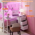 thumbnail image 6 of ARICOEASY Twin Over Twin Bunk Bed with Desk, Metal Bunk Beds with Charging Station and LED Lights, White, 6 of 9