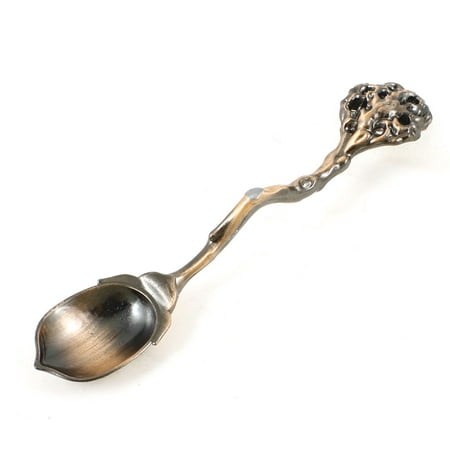 Sterling Copper Spoon - Unique Bargains Retro Copper Tone Carved Acorn Detail Small Coffee Spoon Vintage Flatware