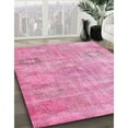 thumbnail image 3 of Ahgly Company Machine Washable Indoor Round Contemporary Neon Hot Pink Area Rugs, 5' Round, 3 of 7