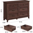 thumbnail image 2 of Commode Rustique en Bois à 6 Tiroirs Style Ferme - Coffre de Rangement Rustique pour Chambre, Chambre de Bébé, Salon et Entrée, 2 of 7