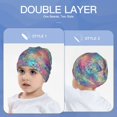 thumbnail image 6 of Vsdgher blue pink colorful cracked texture Toddler Beanie Baby Boys Girls Beanies Kids Winter Hats Children Knit Warm Caps, 6 of 7