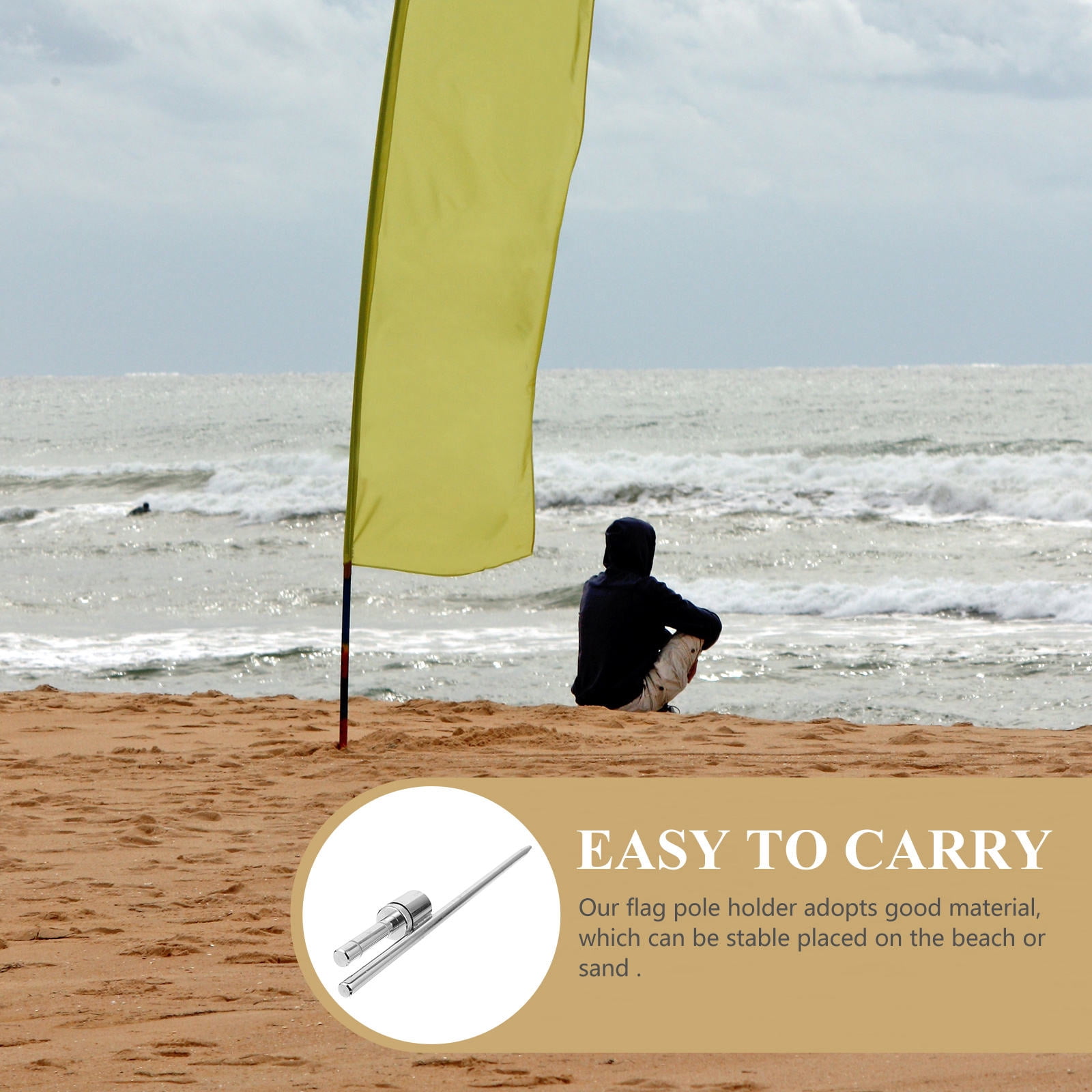 SKISUNO 1Pack Outdoor Flag Stick for Banner 19.7x1.9in