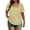 Yellow, variant on YHAJDS Women's Plus Size Tops Solid Color Neck Puff Sleeve Loose Casual Spring Summer Blouse