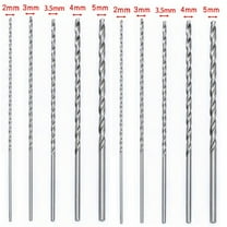 10Pcs Extra Long HSS High Speed Steel Drill Bit Set 2mm/3mm,3.5mm,4mm,5mm Bits