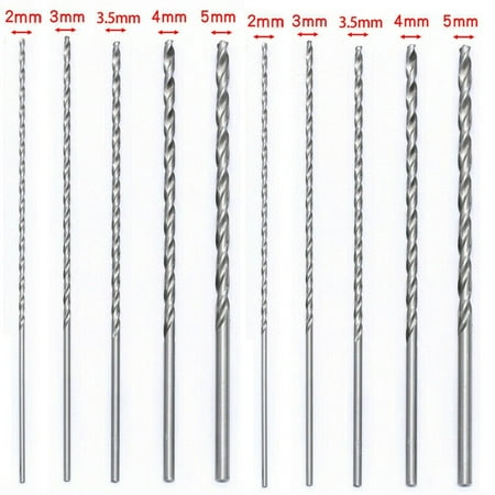 

Suyin 10Pcs Extra Long Hss High Speed Steel Drill Bit Set 2mm/3mm 3.5mm 4mm 5mm Bits