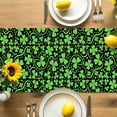 thumbnail image 4 of Burlap Table Runner 36 Inches Long,St. Patrick's Day Shamrock Non-Slip Kitchen Table Runners for Dining Room Everyday Use Party Table Decorations Seamless Green Leaf on Black, 4 of 9