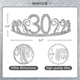 thumbnail image 3 of MEANT2TOBE 30th Birthday Glitter Sash and Silver Rhinestone Tiara Set, 3 of 14