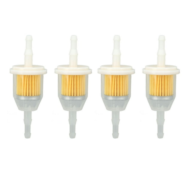 Filtro de combustible GY20709 (4 unidades), compatible con líneas de combustible de 1/4" y 5/16" para tractores de jardín, cortacéspedes, carros de golf de giro cero.