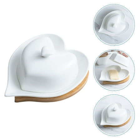 Raindrops Heart Shaped Ceramic Butter Dish for Decoration Use Elegant and Assorted Color