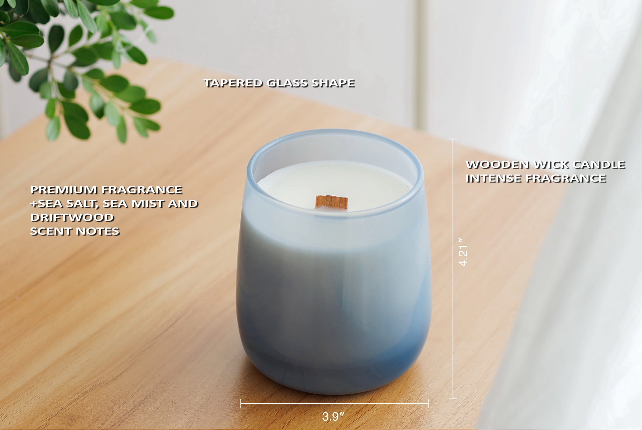 Better Homes & Gardens Oceanside Flannel Scented Glass Jar Candle with 1 Wooden Wick, 14.5 oz