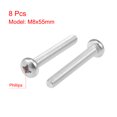 thumbnail image 2 of Tornillos de máquina M8x55mm Unique Bargains, tornillos de cabeza Phillips en forma de cruz, 8 piezas, 2 of 3