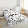 thumbnail image 3 of Homewish Math Geometry Full Size Comforter Sets,Modern Mathematics Bedding Comforter Set,White Black Bedding Sets For Boys Kids,Super Cozy Room Decor Reversible,3-Piece, 3 of 8