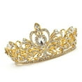 thumbnail image 5 of D-GROEE Shiny Rhinestone Crystal Round Crown Bridal Wedding Tiaras and Pageant Crowns for Women, 5 of 5