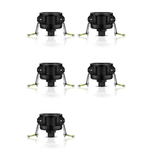 5X Adaptador de Accesorios para Contenedores IBC de 275 A 330 Galones Adaptador de Drenaje para Tanque de 2 Pulgadas con Conexión para Manguera de Jardín Camlock